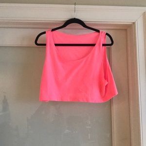 Neon pink crop top